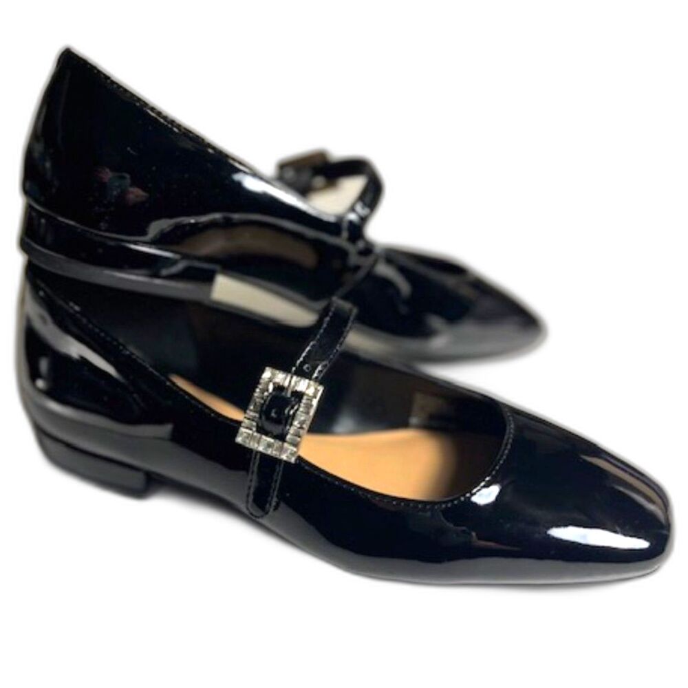 ON 34th Women's Black Patent Leather Mary Jane Shoes SZ 5 NEW
